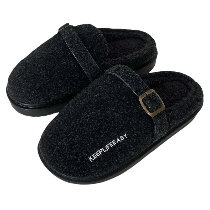 Slipper Fluffy slipper women's flat winter sweet home fashion plus velvet girl home casual fashion platform shoes indoor cotton slippers