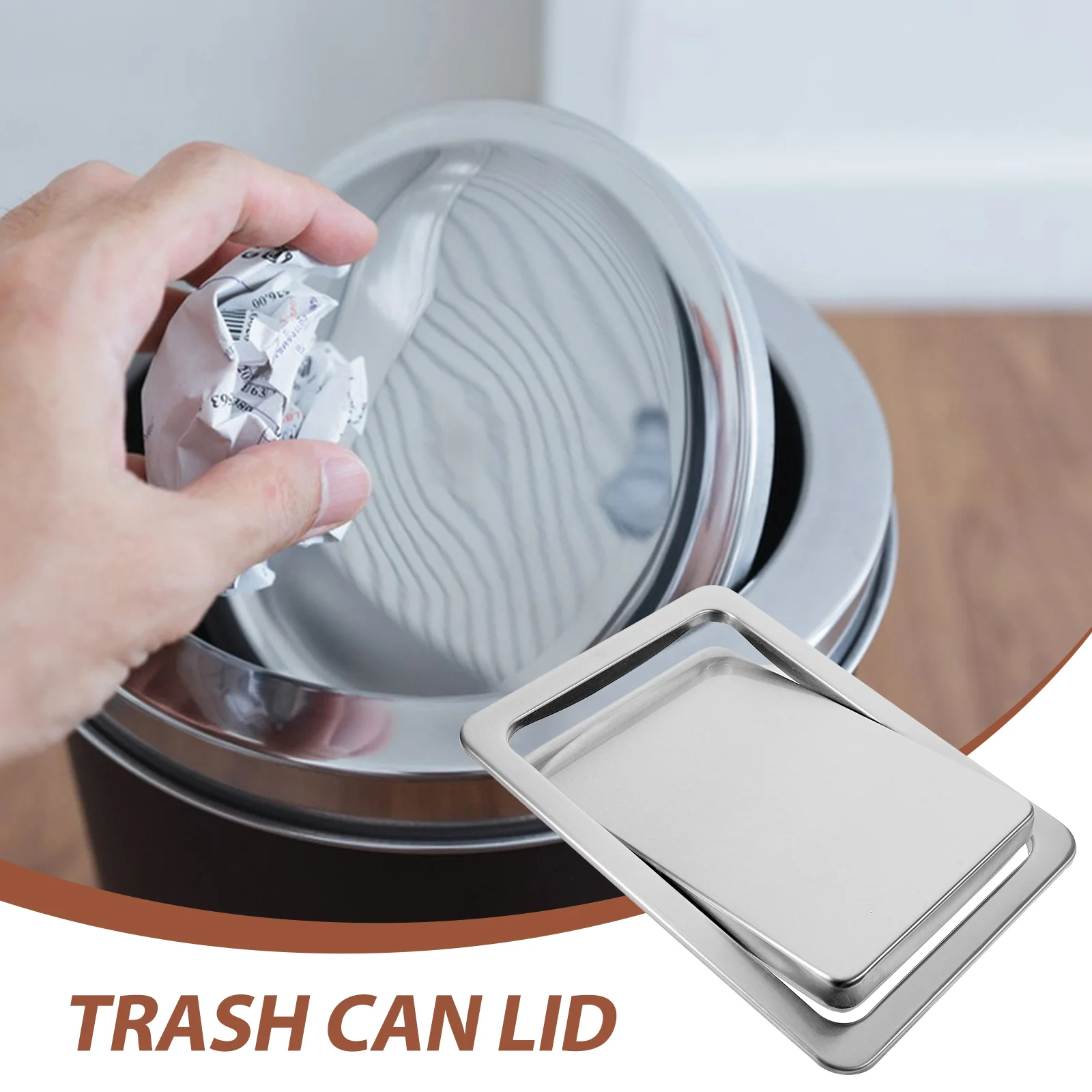 Countertop Trash Lid Built-in Flap Garbage Can Cover Recessed Sink Kitchen Accessory Embedded Type Bin