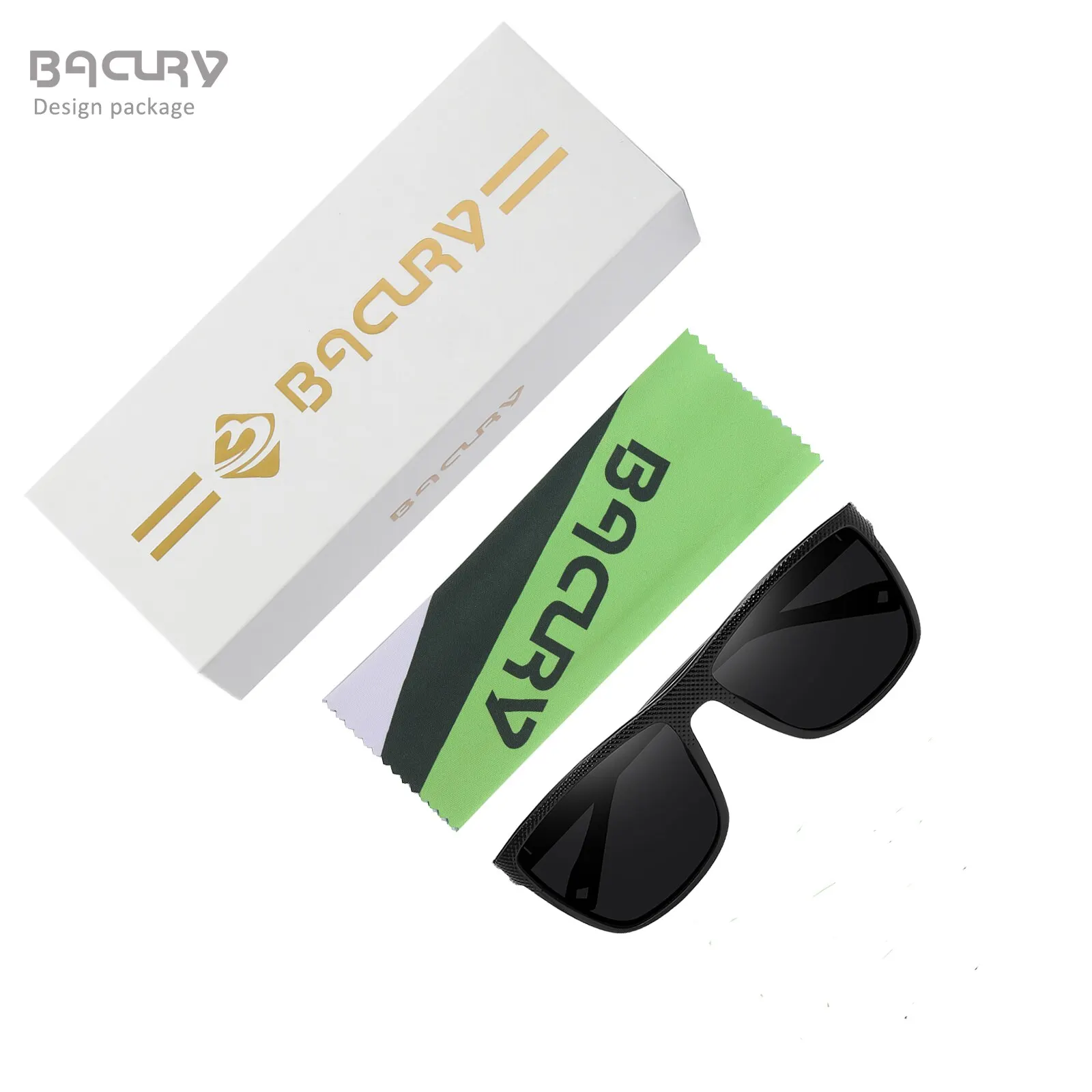 BACURY Original Design Polarized Sunglasses for Men High Quality TR90 Sports Utra Light Sun Glasses for Women Eyewear Accessory