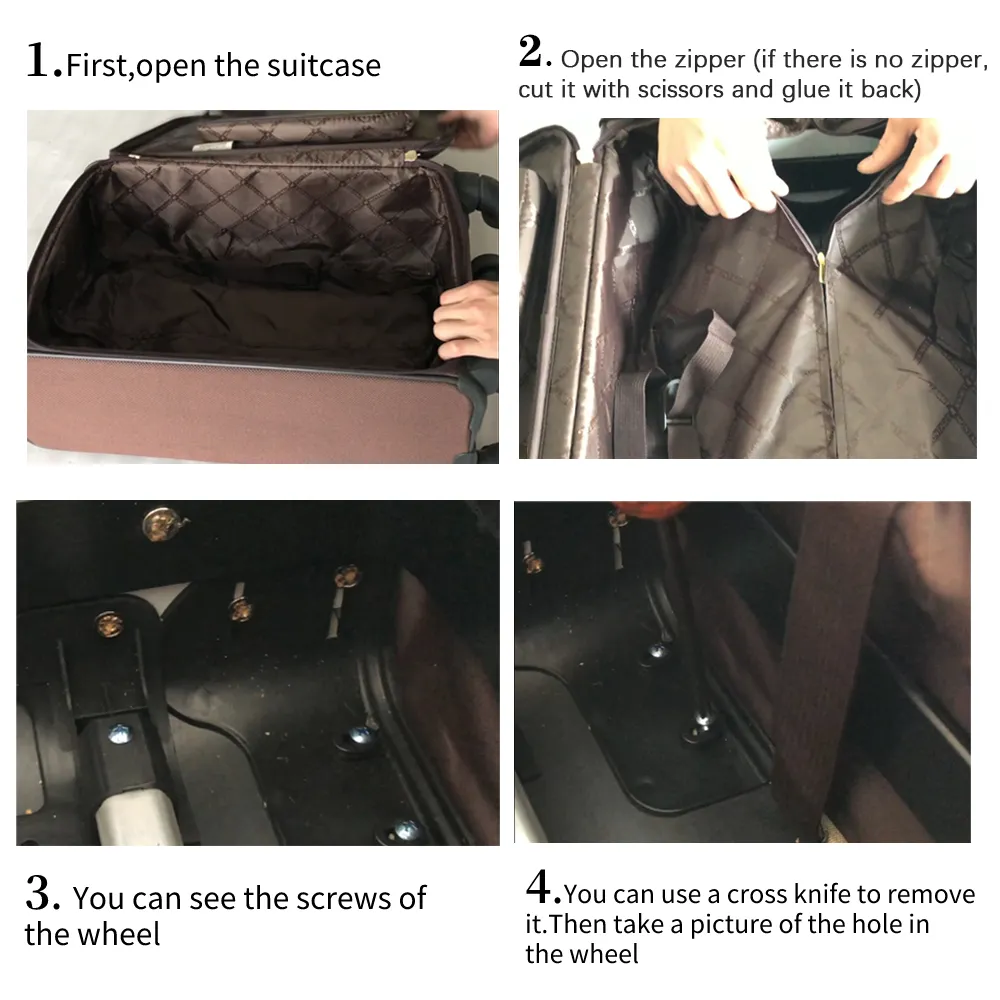 1 Pair of Universal Luggage Wheel Replacement Silent Balanced Wear-Resistant High Quality Universal Caster Luggage Accessories