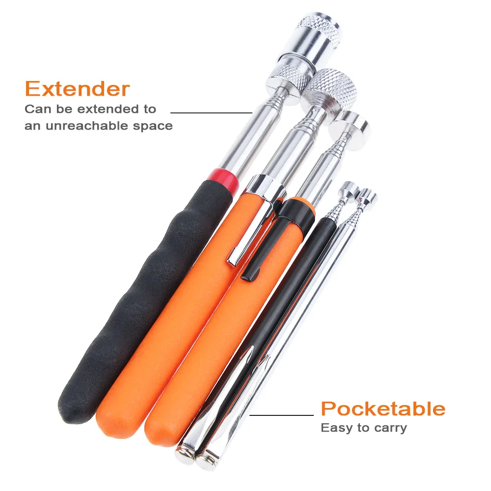Portable Telescopic Magnetic Flexible Pick Up Tool Adjustable Extending Rod Stick Powerful Magnet Pen Handheld Tool Magnetic Rod