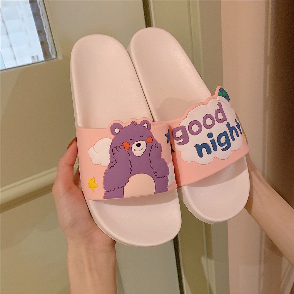 2024 New Slipper Ladies Summer Shoes personality cute cartoon flat slippers indoor street sandals girls beach shower slide