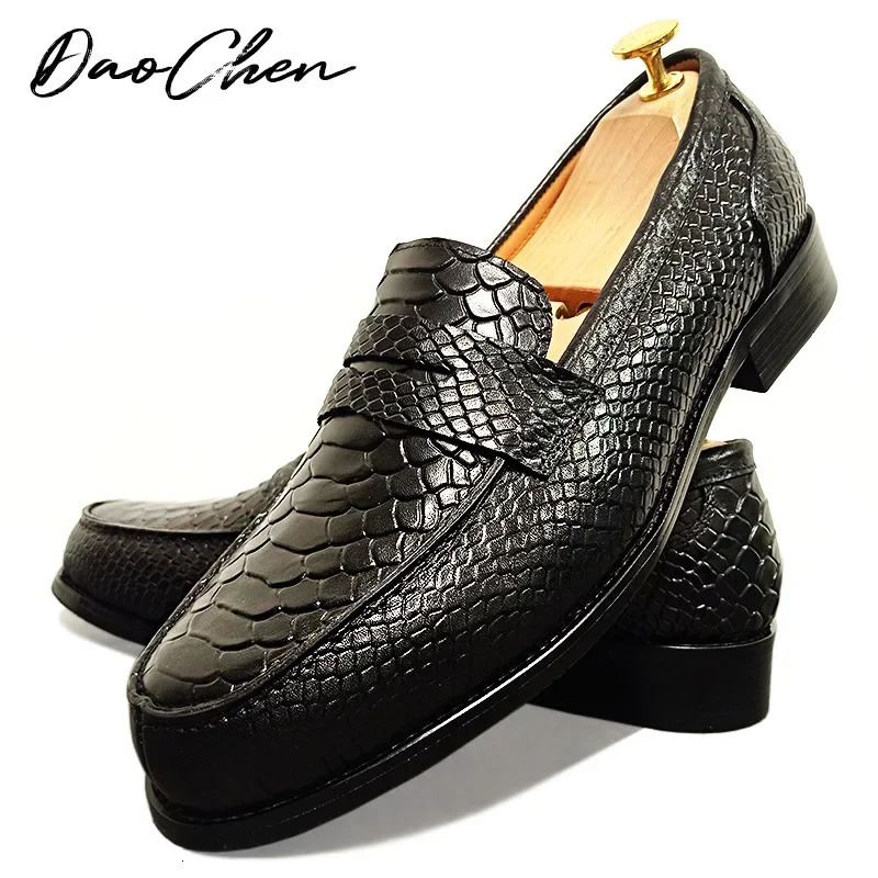 ELEGANT Mens Shoes Black Brown Chiffon Printed Mens Clothing Office Business Leather Shoes Mens Clothing 241031