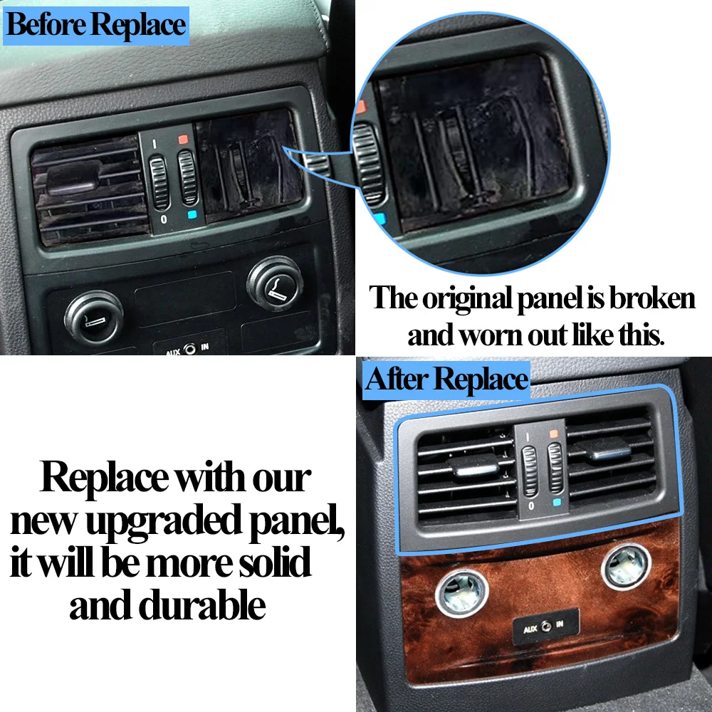 Car Rear Air Conditioning Panel Cover AC Vent Grille Trim Replacement For 5 Series E60 E61 545i 550i 2003-2009 64226957974