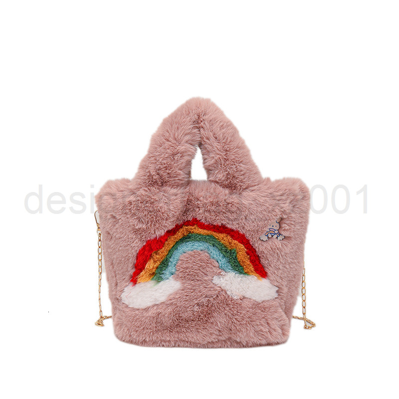 Niki Duncks Tote Bagbag Designer Fashion Classic 10a Top Woman Handbagevening Bags Winter New Cute Rainbow Plush Womens Handheld Large Capacity Chain 
