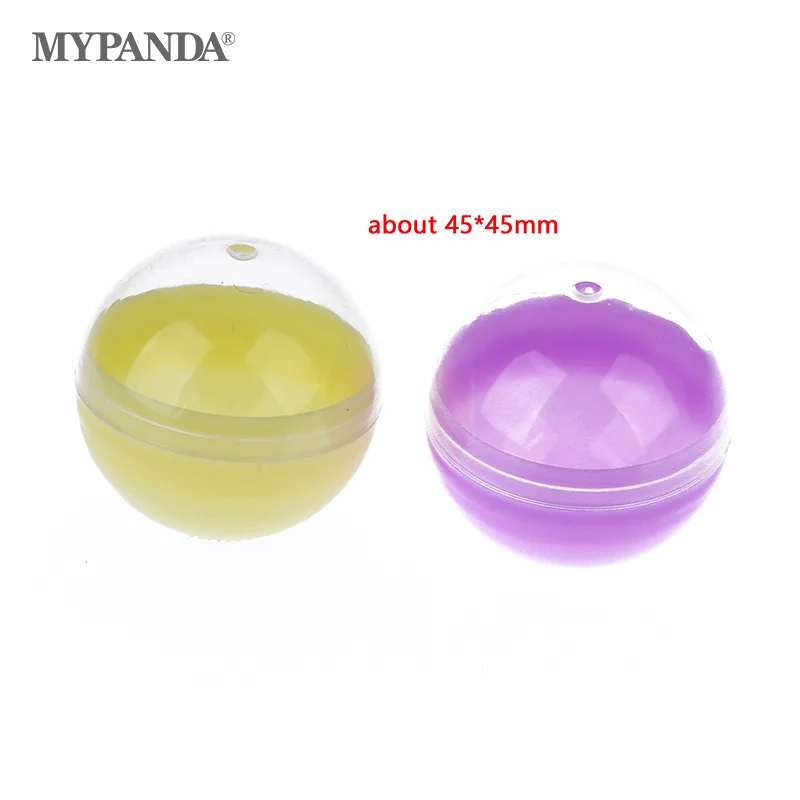 10Pcs 45mm Plastic PP Toy Capsules Half Transparent Colorful Round Surprise Ball Easy Open Lock Amusement for Vending Machine