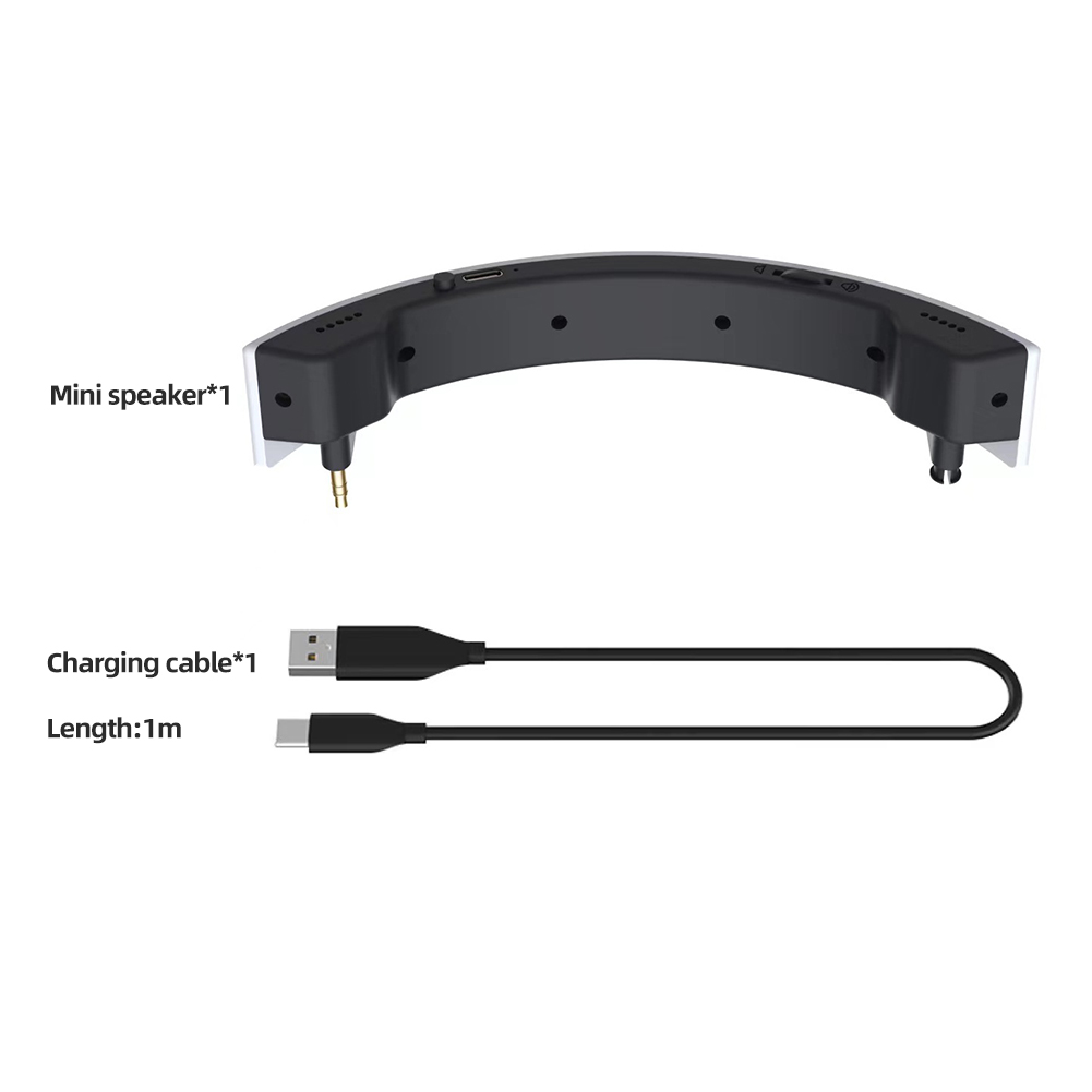 Mini Speaker 3.5mm Audio Interface Helmet Stereo Loudspeakers 300mAh Rechargeable Battery Replace Original Headphones for PS VR2
