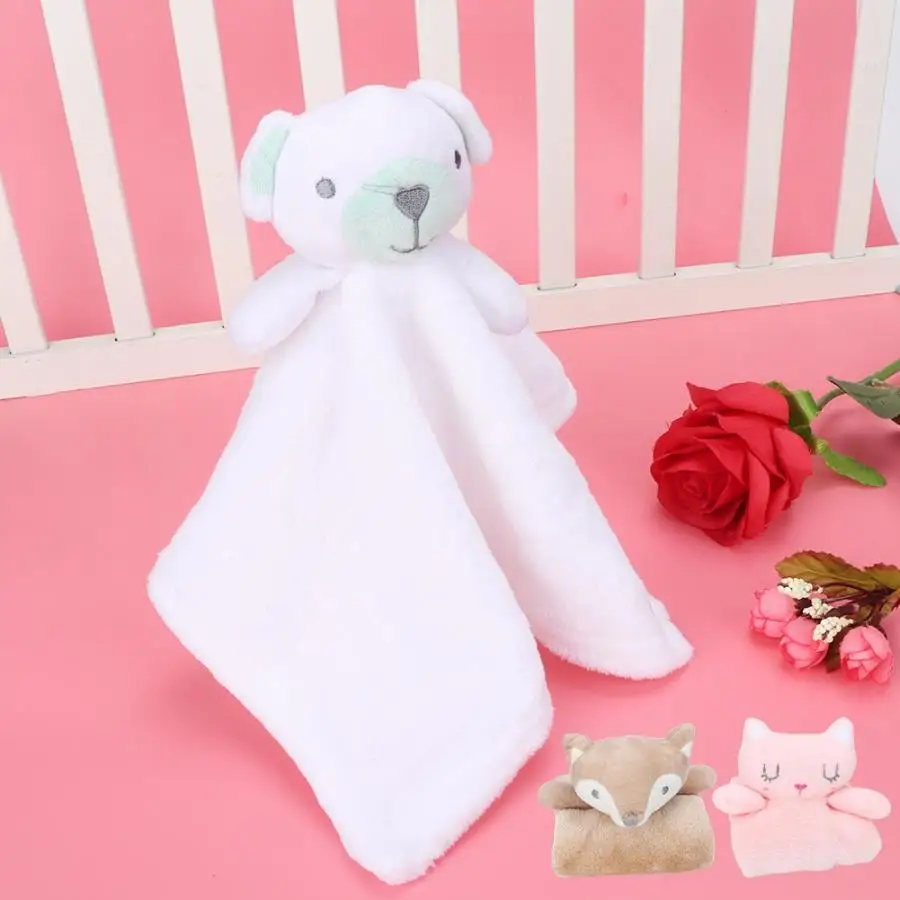 Baby Towel Infant Animal Soothe Appease Towel Soft Soothe Towel Cat Bear Fox Stuffed Comforting Toys Gift
