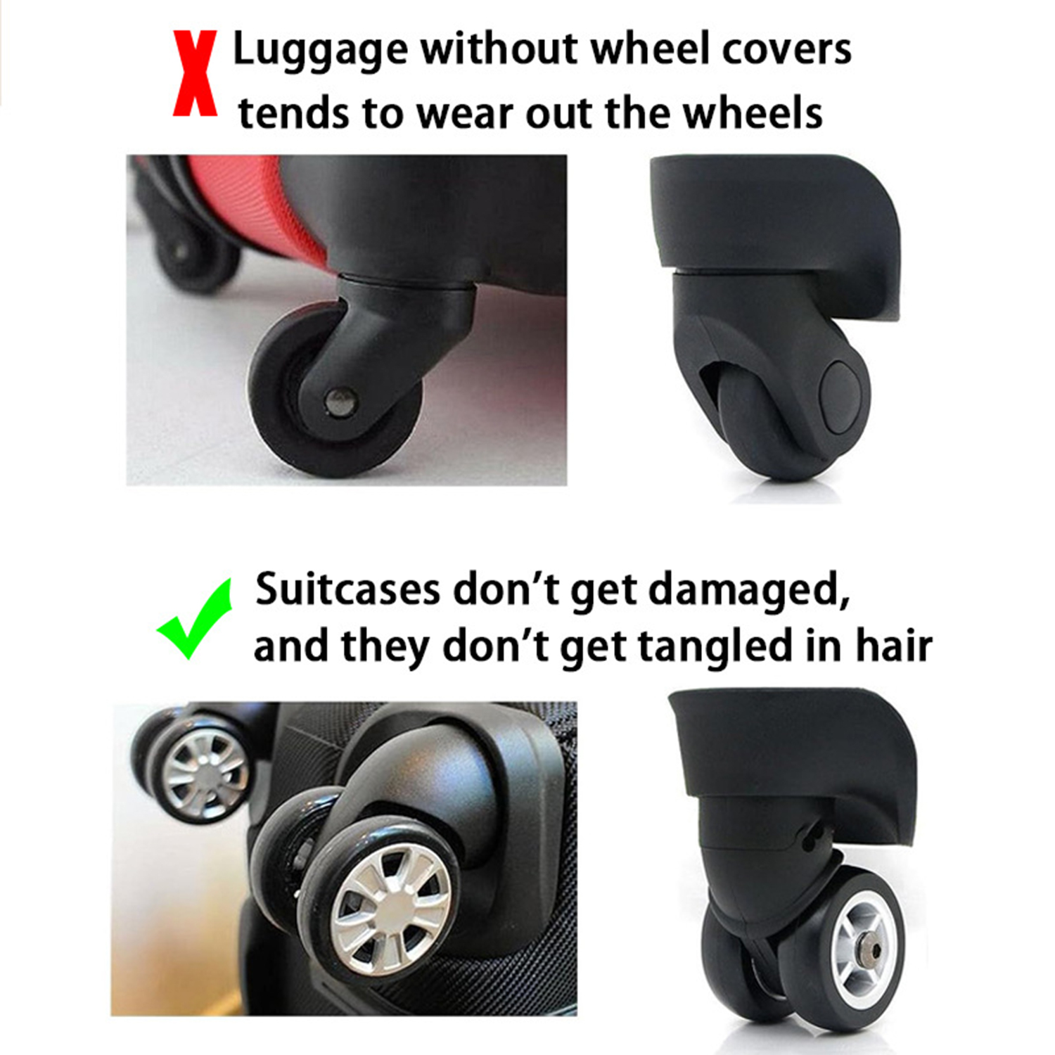 1PCS Luggage Wheels Protector Fluorescence Silicone Wheels Caster Travel Suitcase Reduce Noise Wheels Guard Cover Accessories