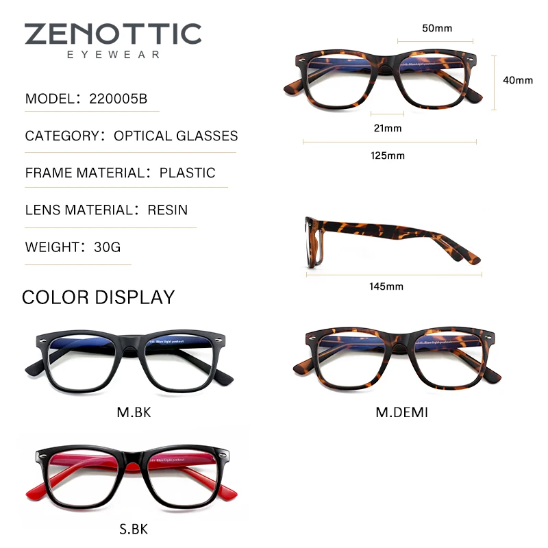 ZENOTTIC Anti Blue Light Blocking Glasses Anti Eye Strain Headache (Sleep Better) Unisex UV400 Transparent Lens Computer Eyewear