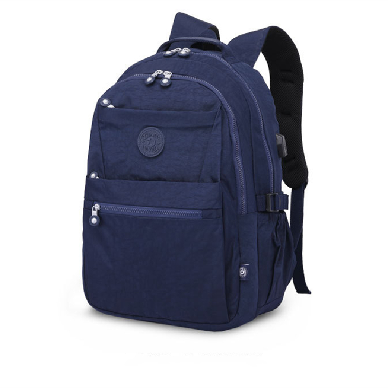 A4 Large Capacity 15.6'' Laptop Women Men Backpack USB Port Schoolbag Lightweight Travel Bag Blue Grey Black Red Purple M1818
