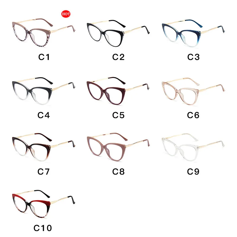 RBENN TR90 Anti Blue Light Blocking Cat Eye Glasses Frame Women Luxury Designer Retro Eyeglasses for Ladies Optical Frame UV400