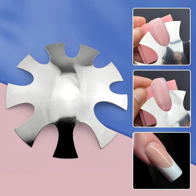 Professional 1-8 Sizes W/Concave/Heart Shaped French Manicure Cutter Nail Art Tool French Pink White Tips Trimmer Guide