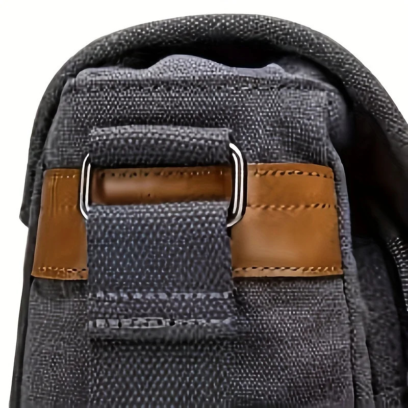 Crazy Horse Leather Mens Crossbody Briefcase Canvas Splashproof Workwear Messenger Bag Computer Tote 241029
