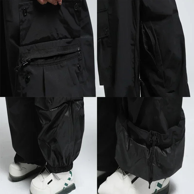 New Outdoor Skiing Warm Ski Trousers Snow Clothes Women Loose Snowboard Wear Waterproof Windproof Men Winter Cargo Pants