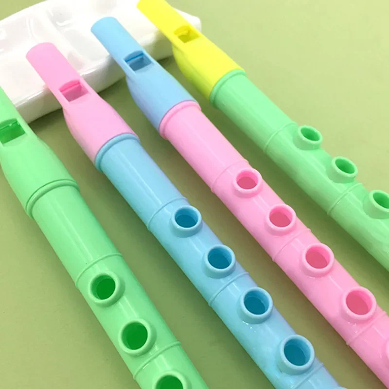 1PC Colorful Plastic Flute Musical Instrument 6-hole Mini Clarinet Baby Music Educational Toys for Children Christmas Funny Gift