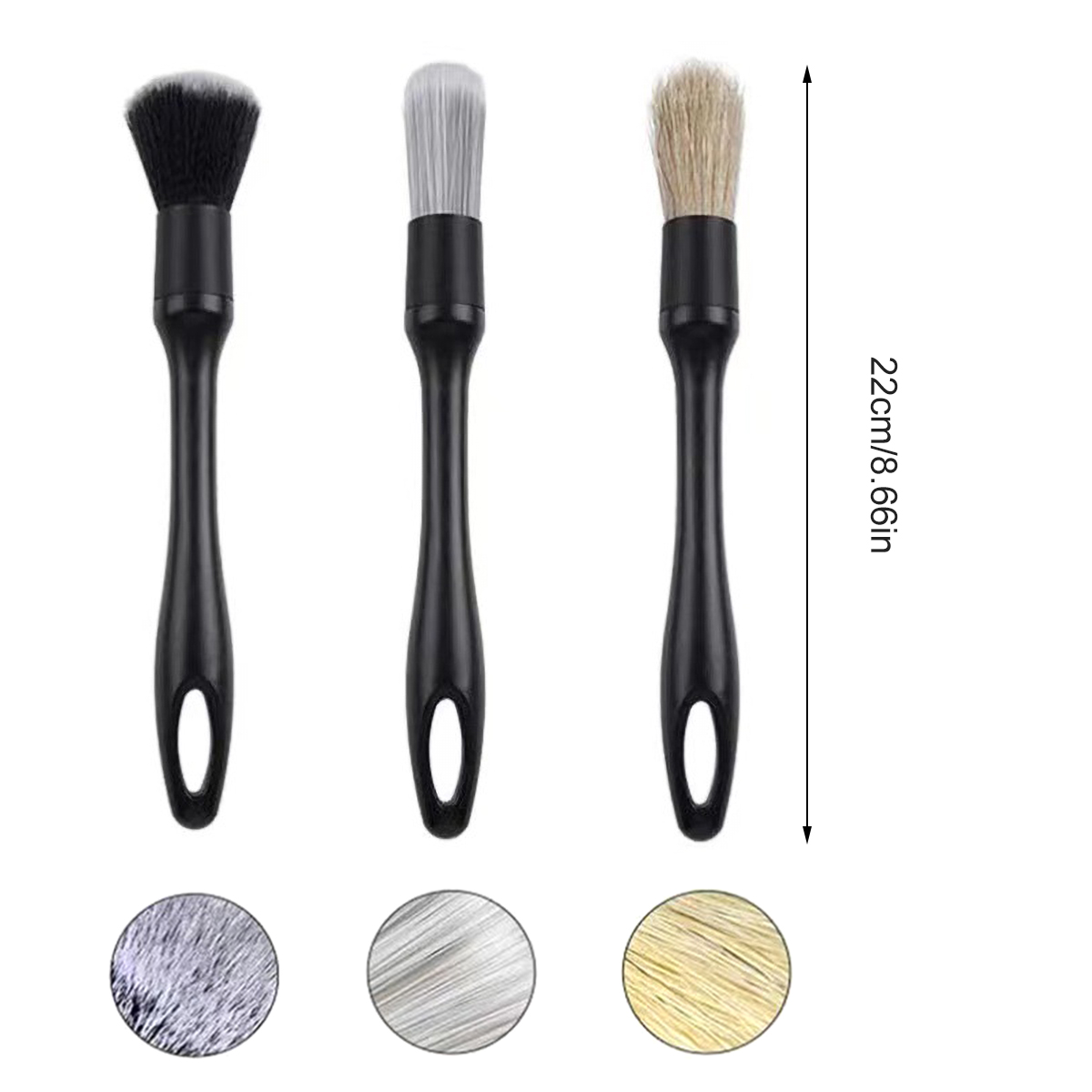 Detailing 3Pcs Brushes Car Set Soft Auto Detailing Brush Kit Interchangeable Different Sized Car Detail ddmysmile Cleaning Tool Smile