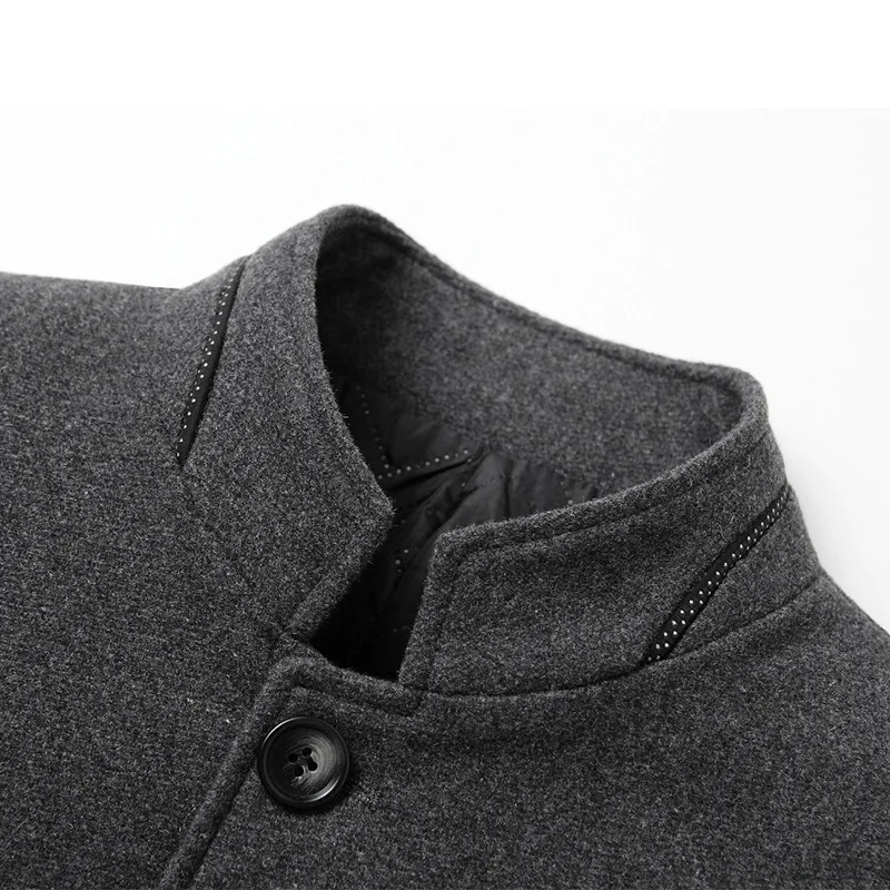 BOLUBAO Mens Wool Jacket Zhongshan Set Stand up Collar Mens Autumn/Winter Style Wool Coat 241031