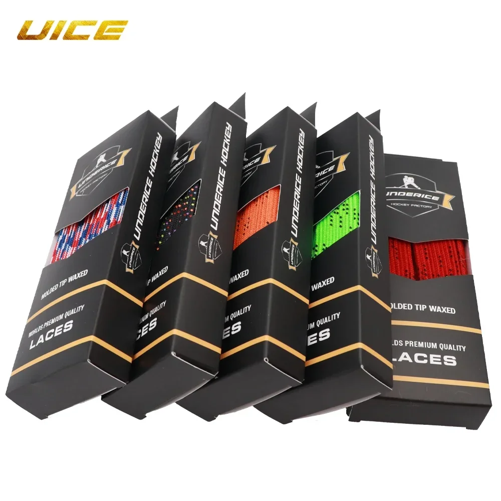 Ice Hockey Shoelaces 84/96/108/120in Box-Packed Ice Hockey Skate Laces Dual Layer Braid Extra Reinforced Waxed Tip Shoelace