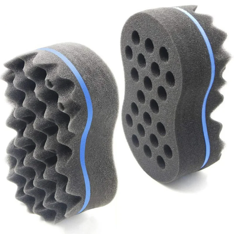 Curly Hair Styling Sponge Brush Double Sided Sponge Brushes Multi-holes Side Braid Twist Hair Curl Wave hair brush for Afico