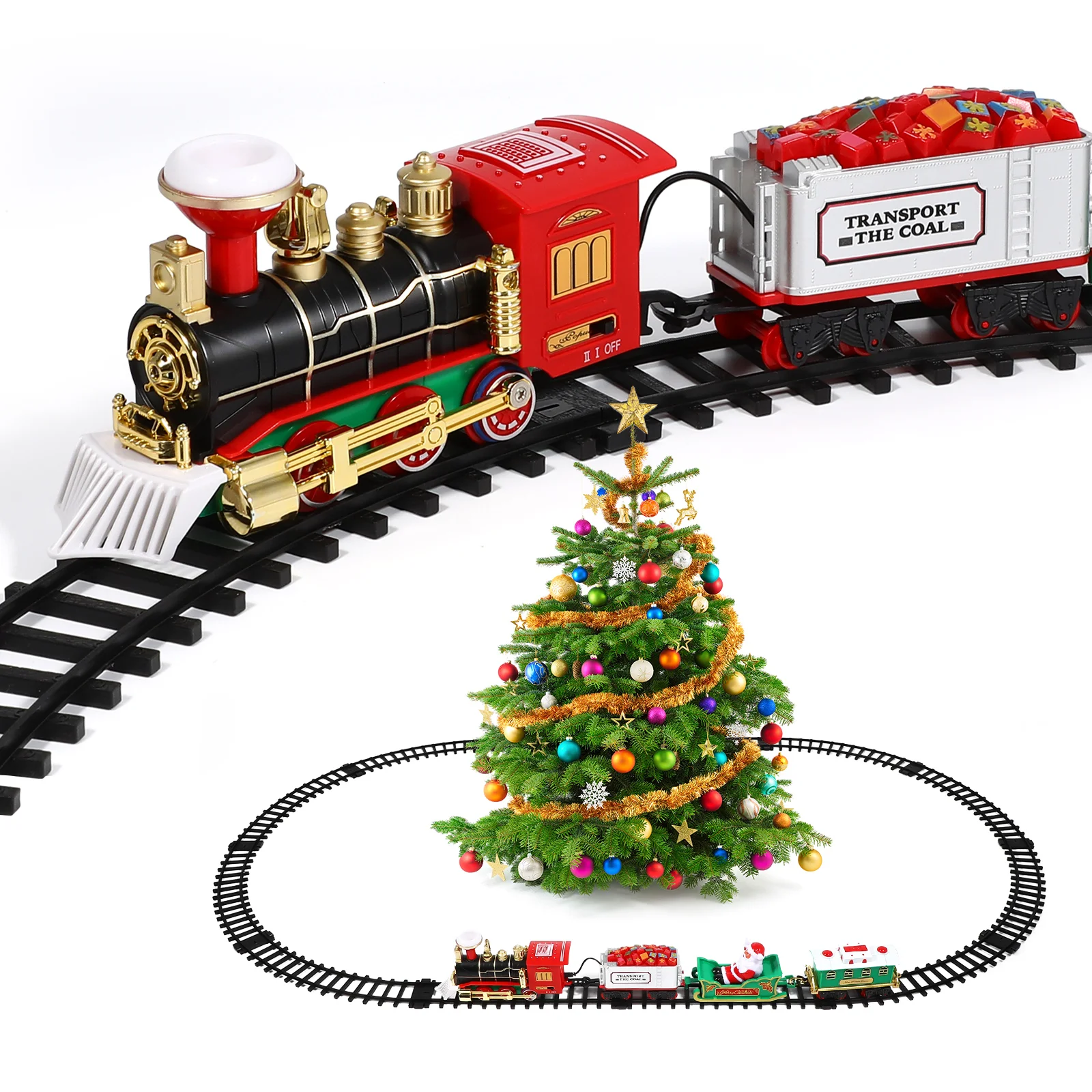 Small Train Kids Suit Christmas Toy Gift Electric Plastic Steam Engine Locomotive Child Children Railway
