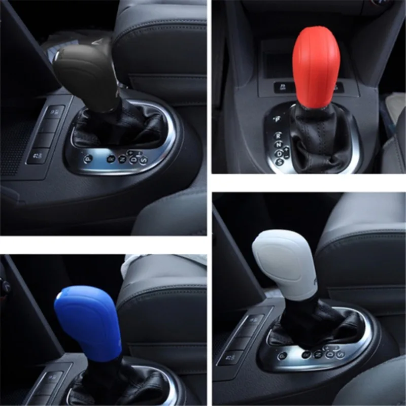 Car Silicone Gear Shift Knob Cover Gear Shift Non-Slip Grip Handle Protective Covers Manual 6-speed Car Interior Accessories