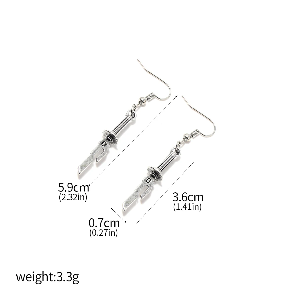 Anime Jujutsu Kaisen Earrings Toji Fushiguro Cosplay Ear Clip For Women Inverted Spear of Heaven Earrings Hip Hop Jewelry Gift