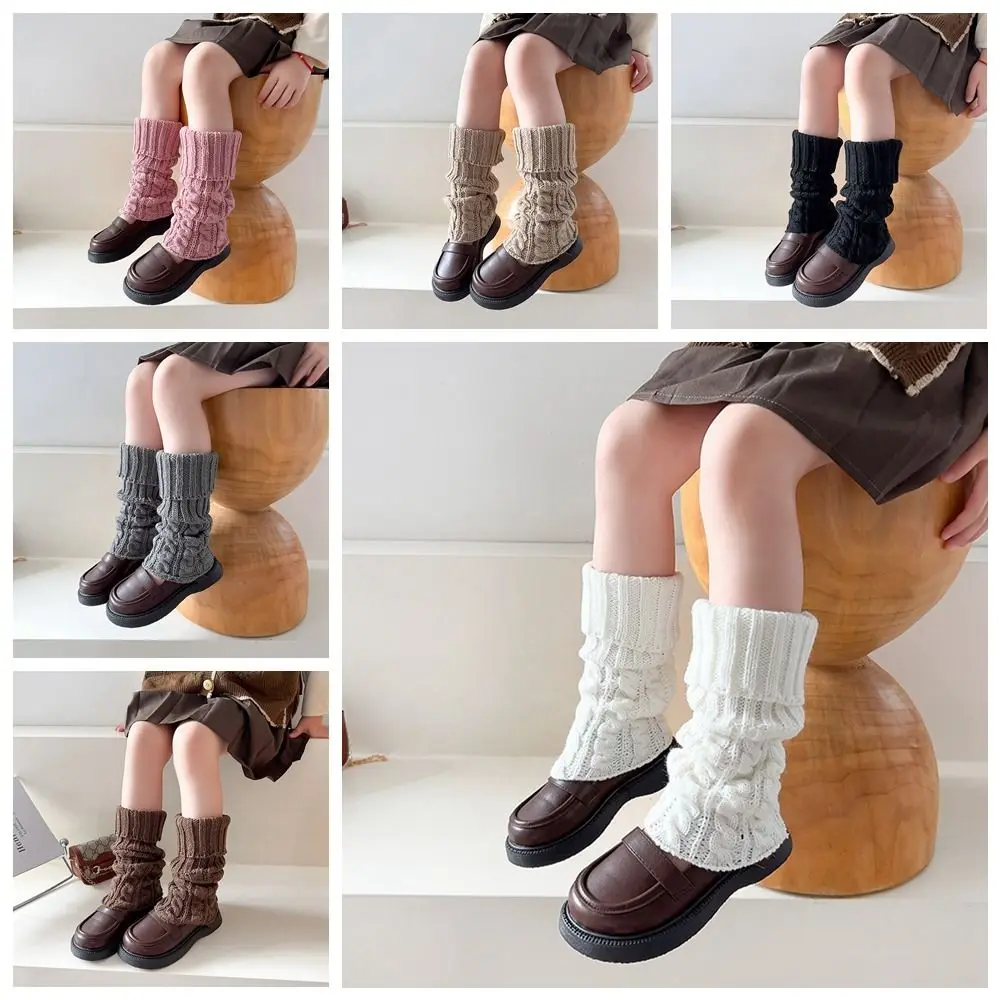 Japanese Style Children s Twist Leg Warmers Kawaii Haruku JK Knitted Cover Lolitas Foot Socks Autumn Winter 5
