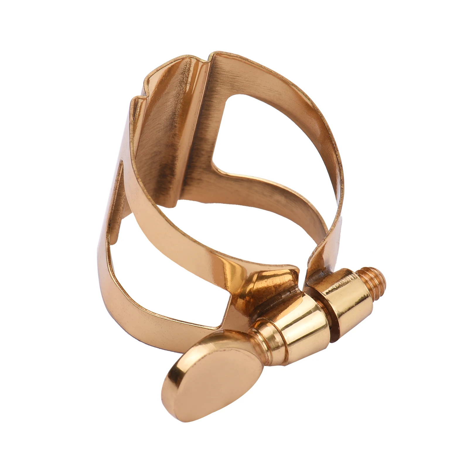Single Screw Adjustment Saxophone Ligature Durable Metal Clip Fastener for Soprano / Alto / Tenor Saxophone