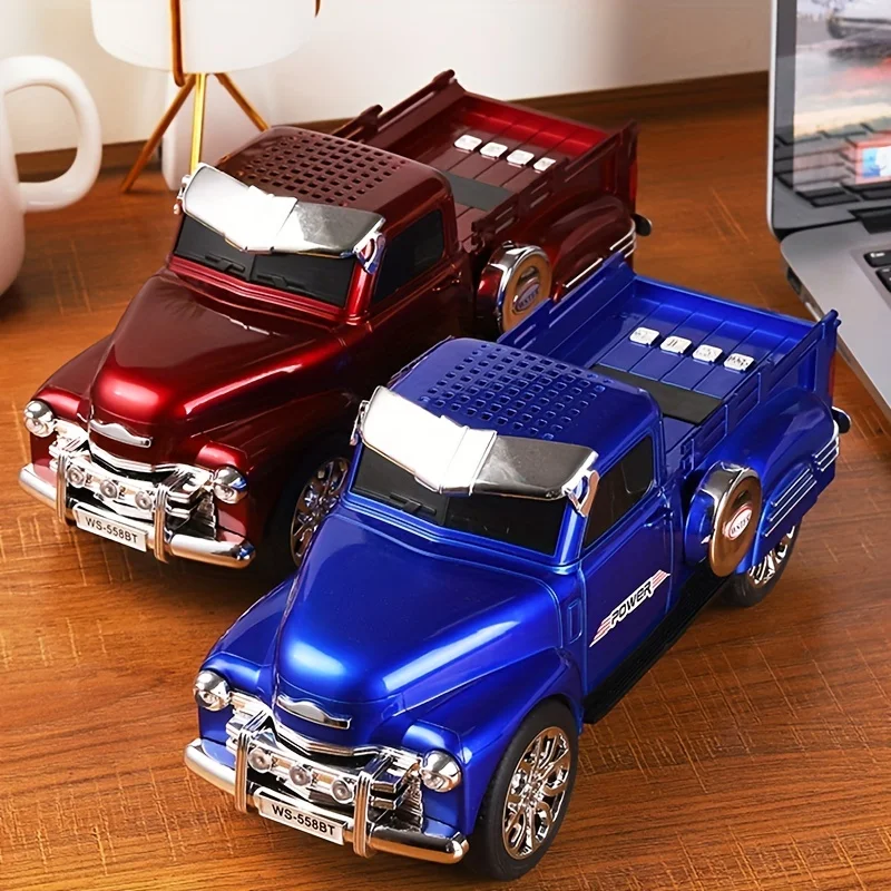 Pickup Truck Model Speaker RGB Lights Portable Music Player Support TF Card U Disk Audio Cable Bluetooth soundbar