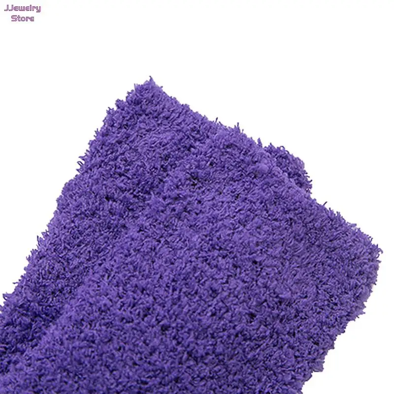 Candy Color Warm Plush Socks Female Coral Fleece Floor Sleep Women s Girls Tube 5