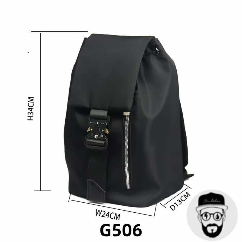 Silver metal buckle ALYX backpack high-quality 1017 Alyx 9SM suitable for outdoor sports travel 241031