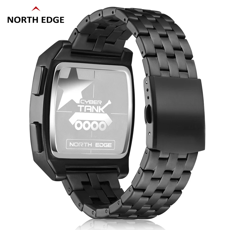 NORTH EDGE 2022 Men's Digital Watch new Retro Industrial Metal Style Waterproof 50M 2025 Sport Watches For Men World Time reloj de hombre
