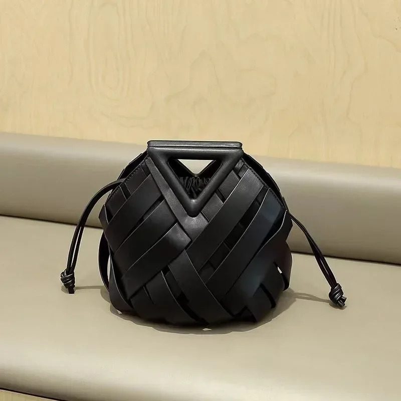 Advanced Fashion Designer Women's Brown Woven Shoulder Bag With Unique Hollow Design Style