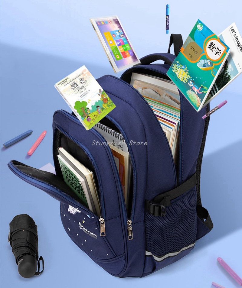 Space Backpack for Boys Girls Kids Elementary School Bags Middle School Primary School Bookbags Set Durable Spaceman Bag Gift
