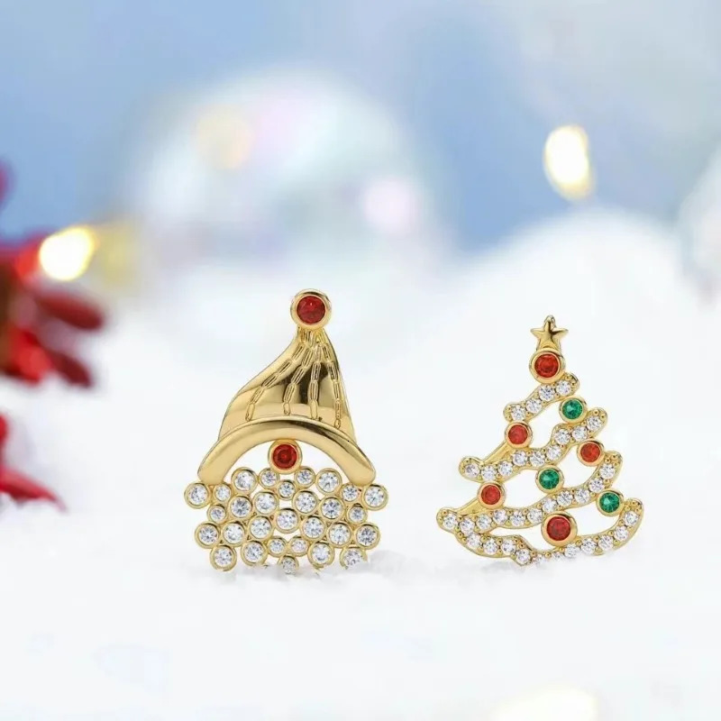 Rhinestone Christmas Atmosphere Female Earring Trend Santa Claus Female Earrings Christmas Jewelry Gifts 241031