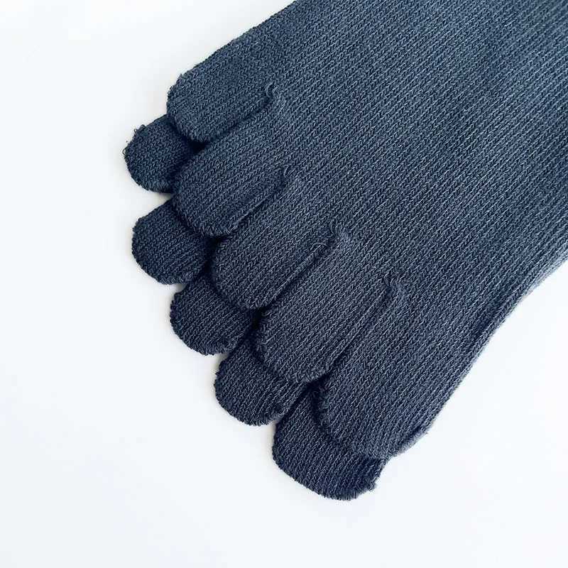 1/4 Pairs Business Five Finger Long Combed Cotton Solid Soft Elastic Sweat-Absorbing Gentleman Party Dress Toe Brand LX241102