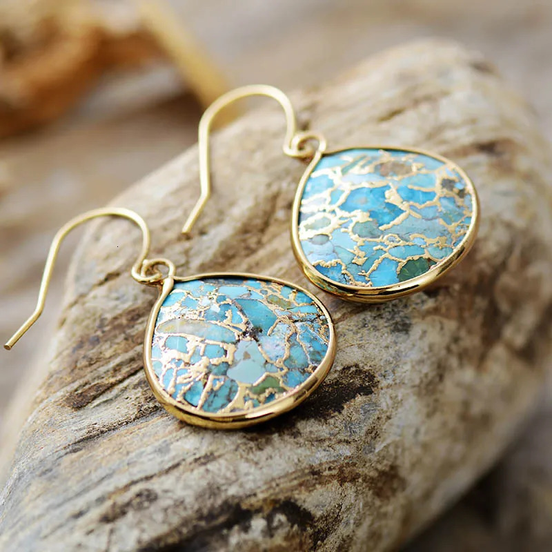 Avant garde womens tears turquoise pendant earrings decorative art modernism teenage earring rhinestone jewelry wholesale 241031