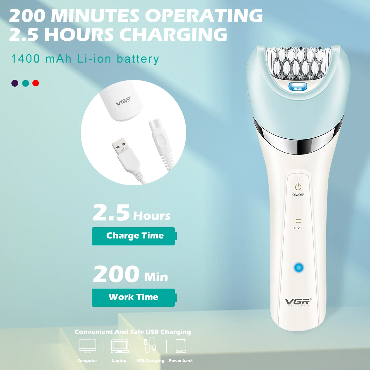 VGR Professional 5 In 1 Lady Care 2025 Set Electric Hair Cutting hines for Ladies new Rechargeable Shaving hine for Women V-703