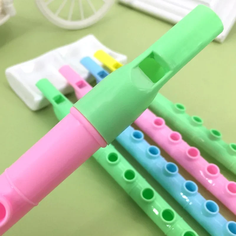 1PC Colorful Plastic Flute Musical Instrument 6-hole Mini Clarinet Baby Music Educational Toys for Children Christmas Funny Gift