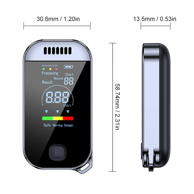 Quick Response Blowing Alcohol Tester Professional LCD Digital Display Drunk Driving Detector Portable Mini Breathalyzer