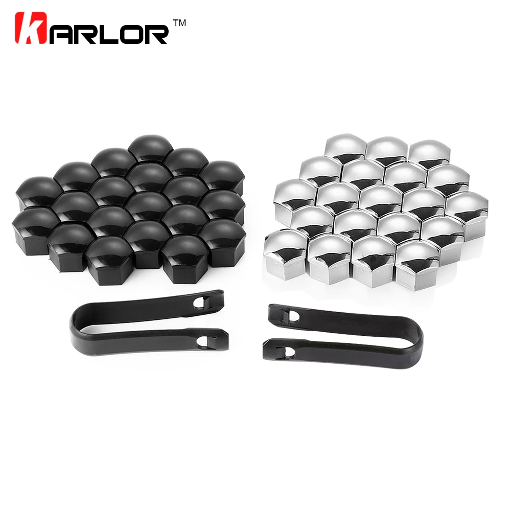 20Pcs Wheel Lug Bolt Nut Cover Caps For Audi Skoda 17mm Hex Head Bolts Car Styling Auto Accessories 321601173A