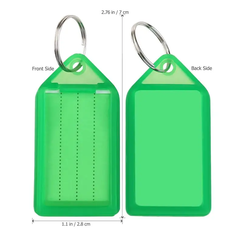 60pcs Multi-Color Fobs Plastic Tags Labels With Interior Accessories Key Rings (Random Color)