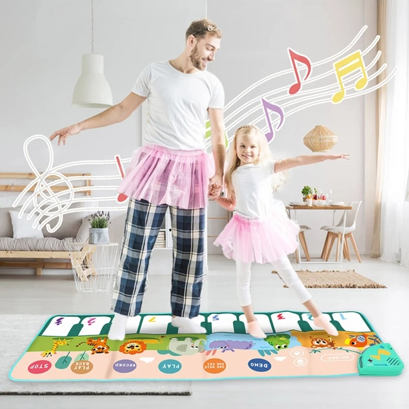 Mat with 10 Keys Unique Playmat Music Toy Keyboard Floor Piano Pad Gift for Toddlers and Kids Age 3-6 Years
