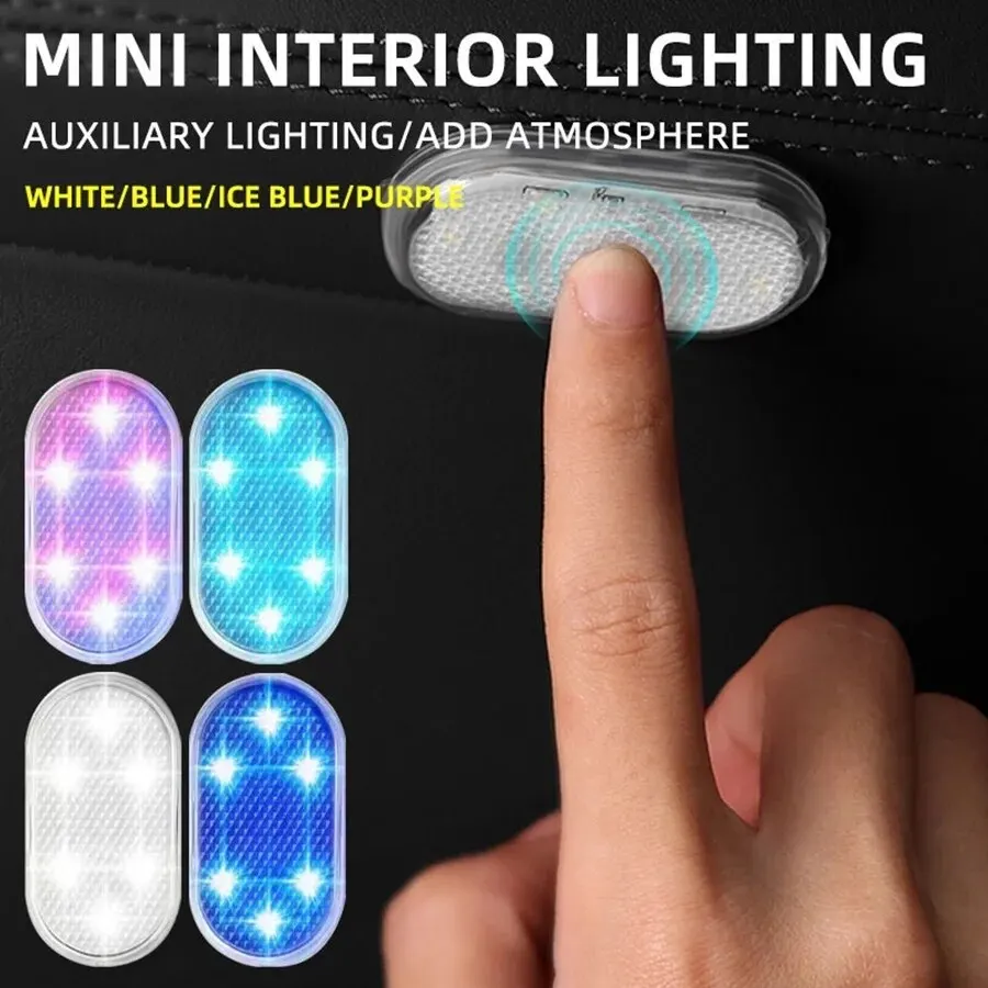 2Pcs Colorful 6 Beads Interior Dome Finger Touch Sensor Reading Lamp 5V LED Car Styling Night Light