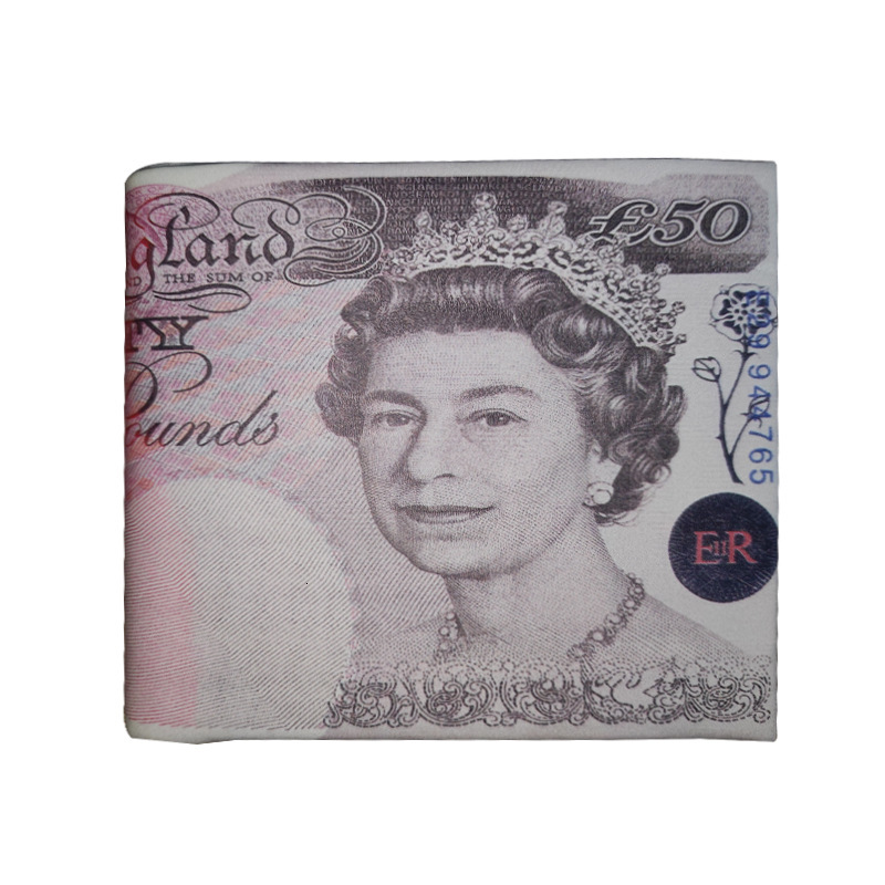 Creative Men's PU Coin Pattern Euro USD GBP and Other World Folding Paper Money Wallet Card Bag