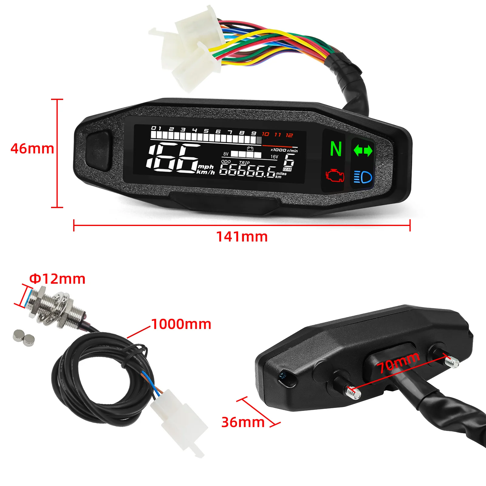 Moto Dashboard Digital Motorcycle Speedometer For Russian KR200 Speed Gauge Odo-meter Tacho Meter Motorcycle Accessories 8-16V