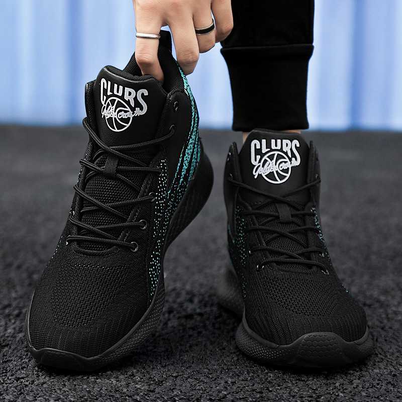 High-top men's shoes for autumn and winter comfortable, breathable basketball sneakers, black sneakers Free shipping