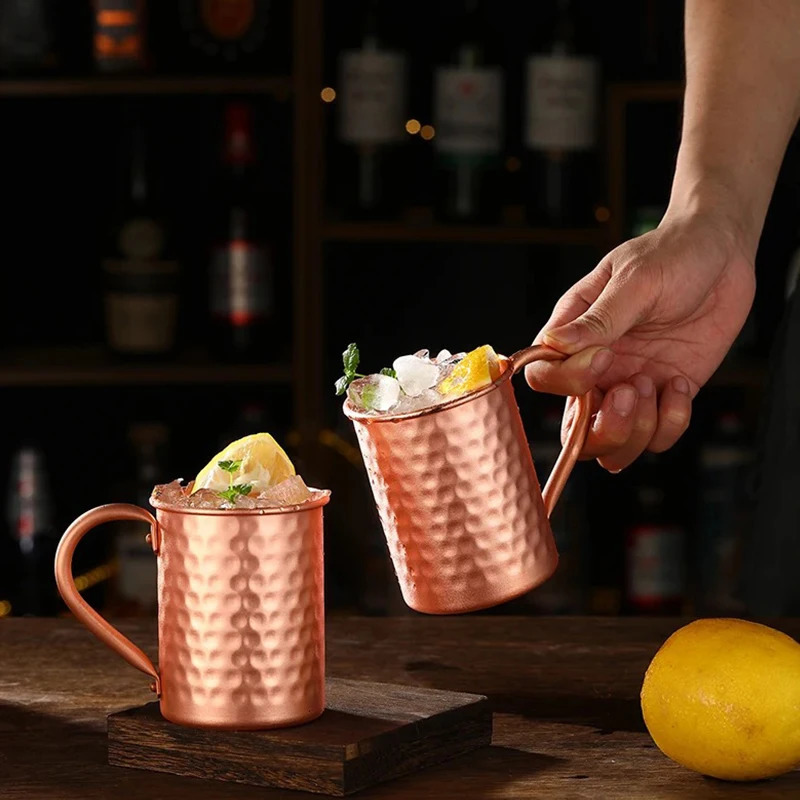 100 Copper Moscow Mule Mug Durable Coppery Beer Mugs Coffee Milk Cup Pure Bar Drinkware 241029