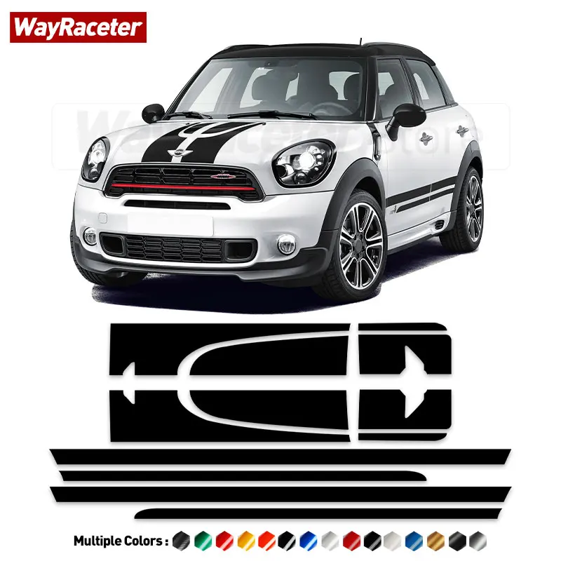 Car Engine Cover Hood Bonnet Trunk Tail Body Decal Side Stripes Sticker For MINI Countryman R60 ALL4 John Cooper Works JCW